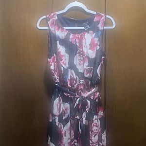 Navy floral floor length summer dress